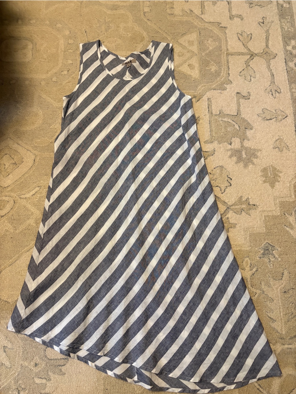 Flax Blue and White Striped Linen Dress